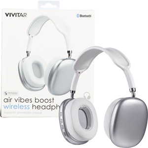 Vivitar Boost Bluetooth Headphone Silver - Vivitar Headphones Product Shot - aa Global - EL0926
